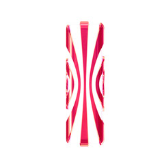 White symbol with pink thin vertical straps. letter i
