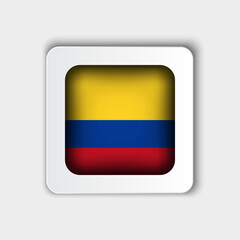Colombia Flag Button Flat Design