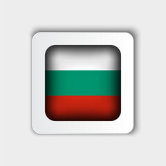 Fototapeta premium Bulgaria Flag Button Flat Design