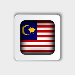 Malaysia Flag Button Flat Design