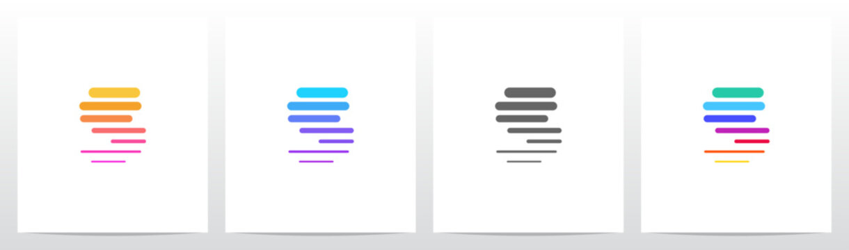 Horizontal Lines Thick And Thin Letter Logo Design S