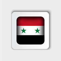 Syria Flag Button Flat Design