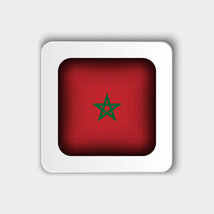 Morocco Flag Button Flat Design