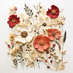 Array of Handcrafted Paper Flowers
