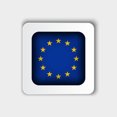 European Union Flag Button Flat Design