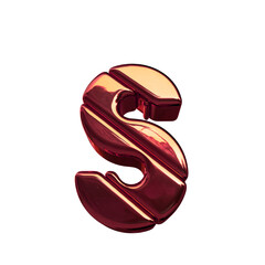 Symbol made of red diagonal blocks. letter s