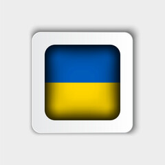 Ukraine Flag Button Flat Design