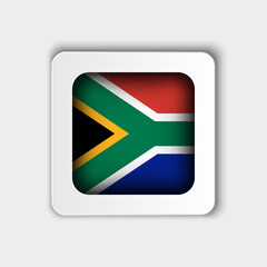 South Africa Flag Button Flat Design
