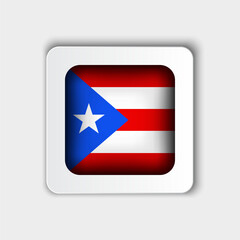 Puerto Rico Flag Button Flat Design