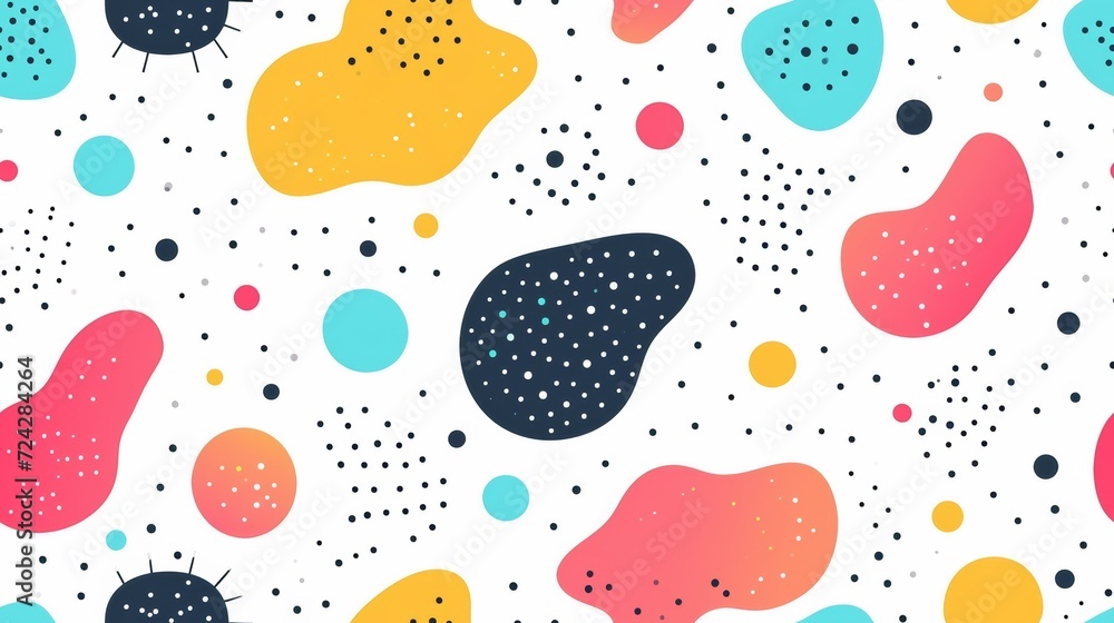 Poster a colorful pattern with dots and spots on it, ai