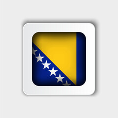 Bosnia and Herzegovina Flag Button Flat Design