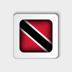 Trinidad and Tobago Flag Button Flat Design