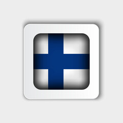 Obraz premium Finland Flag Button Flat Design