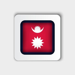 Nepal Flag Button Flat Design