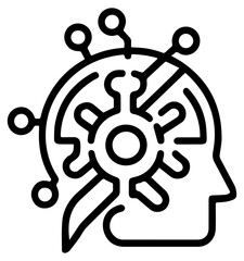 Obraz premium Human brain technology logo icon vector