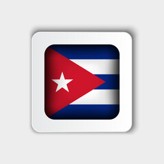 Cuba Flag Button Flat Design