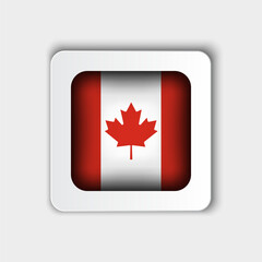 Canada Flag Button Flat Design