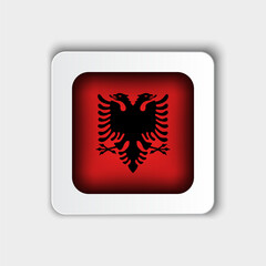 Albania Flag Button Flat Design