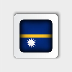 Fototapeta premium Nauru Flag Button Flat Design