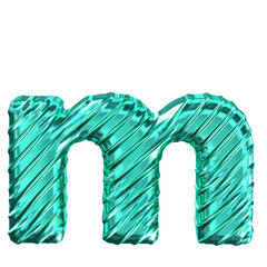 Ribbed turquoise symbol. letter m