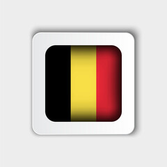 Belgium Flag Button Flat Design