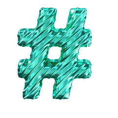 Ribbed turquoise symbol