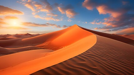 Sand dunes at sunset in the Sahara desert, Morocco, Africa - obrazy, fototapety, plakaty