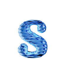 Fluted blue ice symbol. letter s