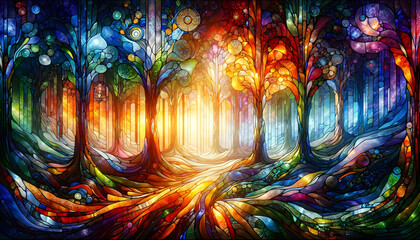 Stained glass Forest