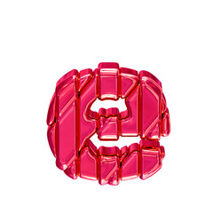 Pink symbol in a frame. letter e