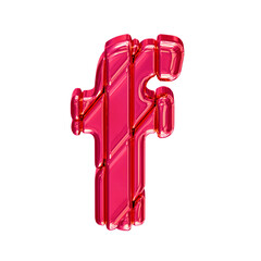 Pink symbol in a frame. letter f