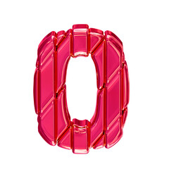 Fototapeta premium Pink symbol in a frame. number 0