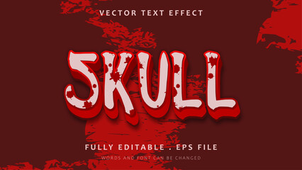 Grunge Horror Skull Editable Text Effect Design Template