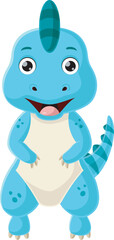Cute baby dinosaur cartoon on white background
