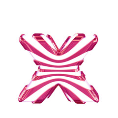 White symbol with pink straps. letter x
