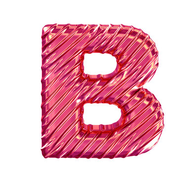 Ribbed pink symbol. letter b