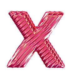 Ribbed pink symbol. letter x