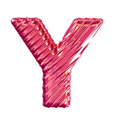 Ribbed pink symbol. letter y