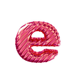Ribbed pink symbol. letter e