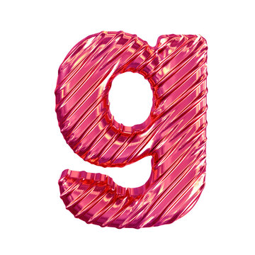 Ribbed pink symbol. letter g