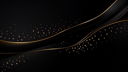 Wave black luxury background and black and gold gradient