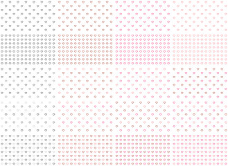 Valentines day pattern background with pixel art hearts. Outline, Vector illustration. flyers,...