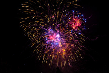 New Year's fireworks. Selective focus.