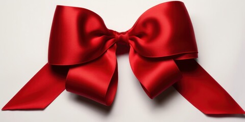 Red Bow on White Background Generative AI