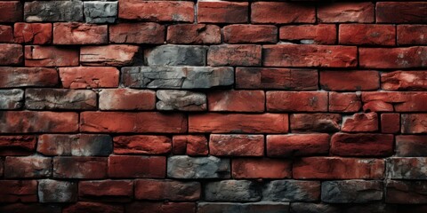Red Brick Wall With Sturdy Masonry Patterns Generative AI