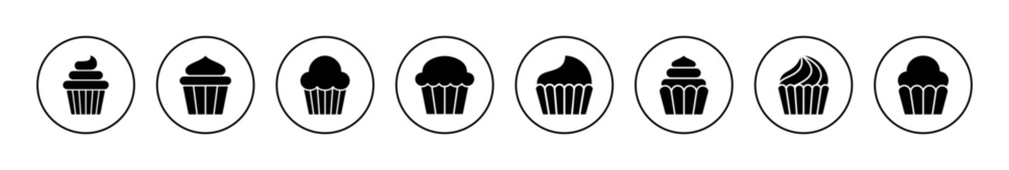 Cup cake icon vector. Cup cake sign and symbol
