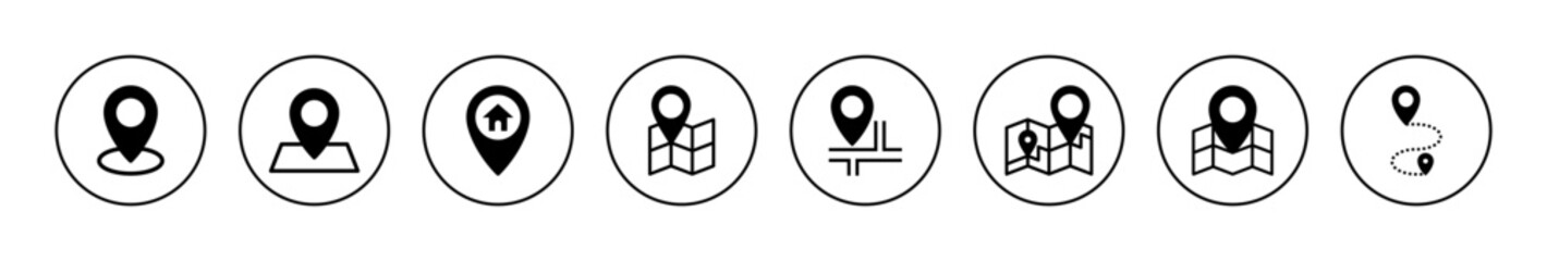 Maps and pin icon vector. location sign and symbol. geo locate, pointer icon.