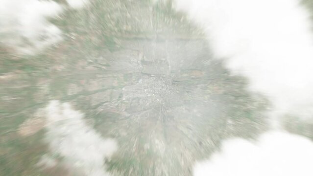 Earth zoom in from space to Pretoria, South Africa. Followed by zoom out through clouds and atmosphere into space. Satellite view. Travel intro. Images from NASA