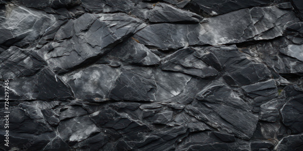 Poster black rock wall with intricate patterns and textures generative ai