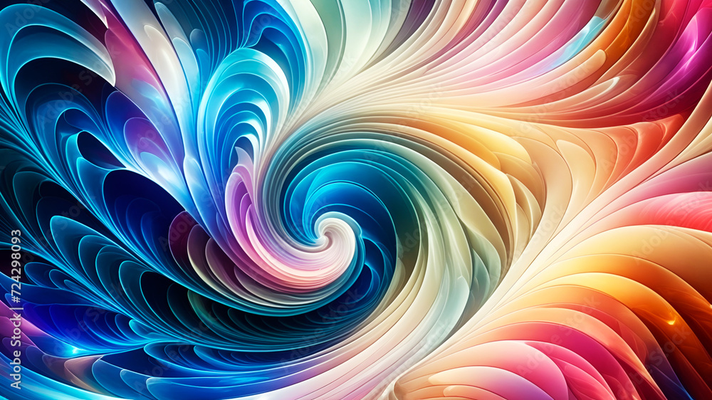 Wall mural abstract texture computer wallpaper and background with waves and curves in vivid colors. artistic p